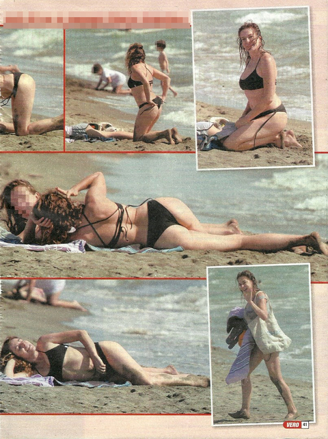 Claudia Gerini in bikini trascorre una giornata al mare assieme alla figlia...