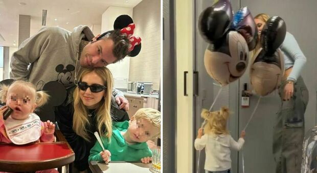 Chiara Ferragni e Fedez in gita a Disneyland Paris con i figli Leone e Vittoria