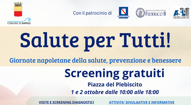 Screening gratuiti a piazza del Plebiscito: nel weekend arriva il progetto «Salute per tutti»