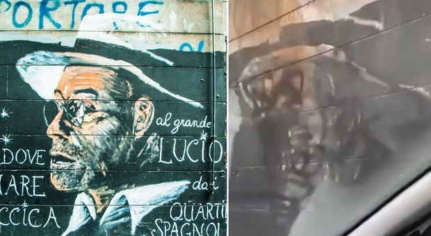 Vandalizzato il murales dedicato a Lucio Dalla ai Quartieri Spagnoli.