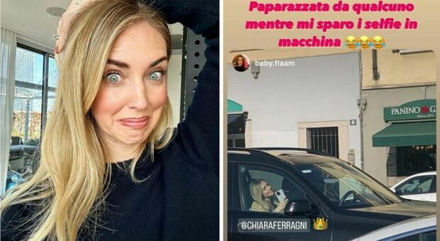 Chiara Ferragni 'paparazzata' in auto: una follower la fotografa «mentre mi sparo un selfie»