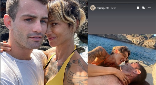 Asia Argento presenta il baby fidanzato Michele Martignoni: «Il tuo bacio è come un rock»