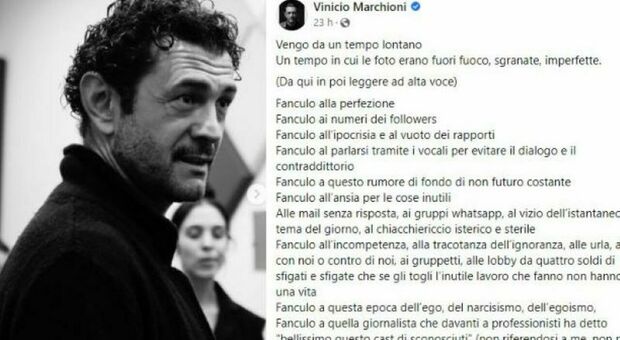 Vinicio Marchioni, su Facebook lo sfogo a suon di vaffa: migliaia di like. «Viviamo in un tempo strano...»