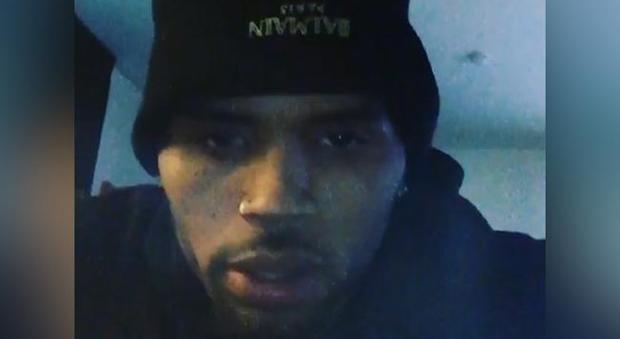 Un frame del video pubblicato da Chris Brown prima dell'arresto