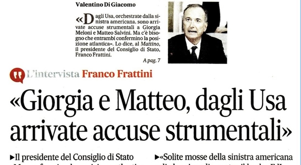 Morto Franco Frattini, al Mattino l'ultima sua intervista: «Dalla politica ho avuto tutto»