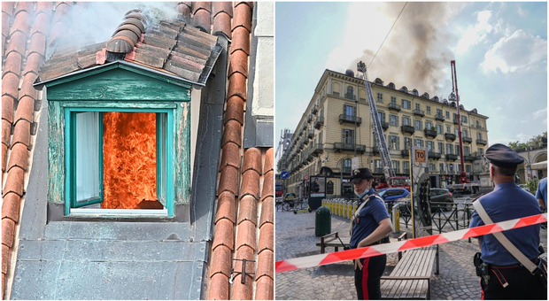 Torino, incendio in un palazzo di fronte la stazione di Porta Nuova