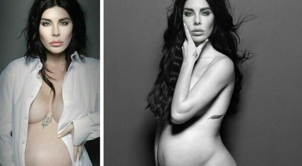 Bianca Atzei nuda, la posa col pancione a pochi giorni dal parto: «Ecco la forma del mio corpo»