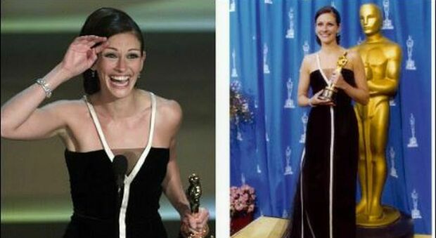 Julia Roberts: «Mia figlia voleva il mio abito degli Oscar per il ballo di fine anno». Lo indossò anche la Cuccarini a Sanremo