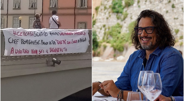 Alessandro Borghese, striscioni a Livorno contro lo chef: «Lavoro gratis è sfruttamento, non sei il benvenuto»