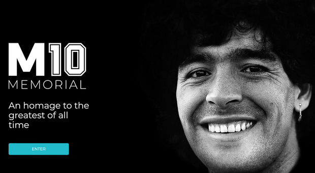 Il ritratto di Maradona sulla home page del sito