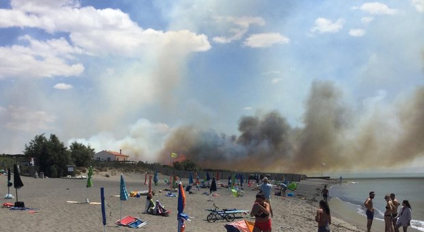 Incendio a Capalbio, evacuati lo stabilimento Ultima spiaggia e un campeggio. Aurelia interrotta