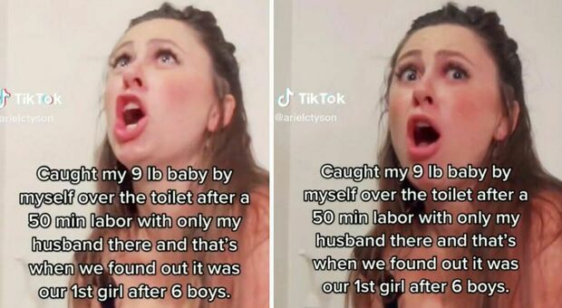 Mamma (di 7 figli) entra in travaglio seduta sul wc di casa e partorisce da sola: il momento ripreso su TikTok. Poi la scoperta