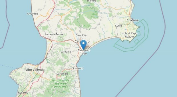 Terremoto a Catanzaro di magnitudo 3.0: nuova scossa all'alba sulla costa Ionica