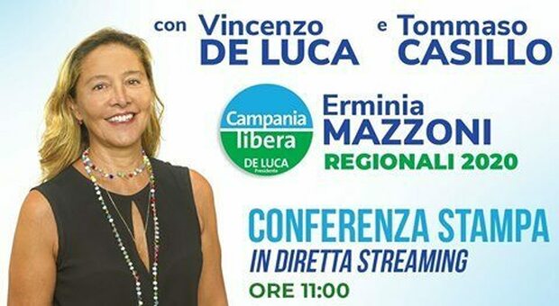 Regionali Campania 2020, De Luca live con i candidati Mazzoni e Casillo