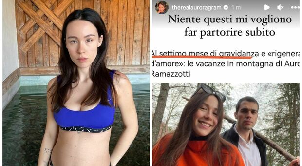 Aurora Ramazzotti replica ad un titolo di un articolo che la vede al 7° mese di gravidanza : ecco perchè