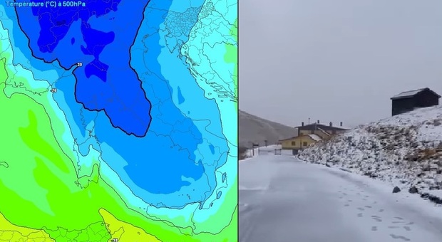 Meteo, arriva la perturbazione polare: neve anche a quote collinari in Appennino (Foto: Meteo Lazio)