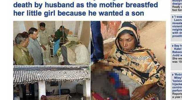 India, allatta la figlio ma il marito voleva un maschietto: bruciata viva (DailyMail)