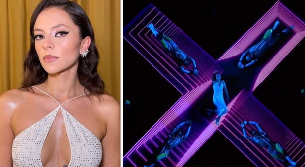 Francesca Michielin strega il palco di X Factor con un abito tutto cristalli e trasparenze