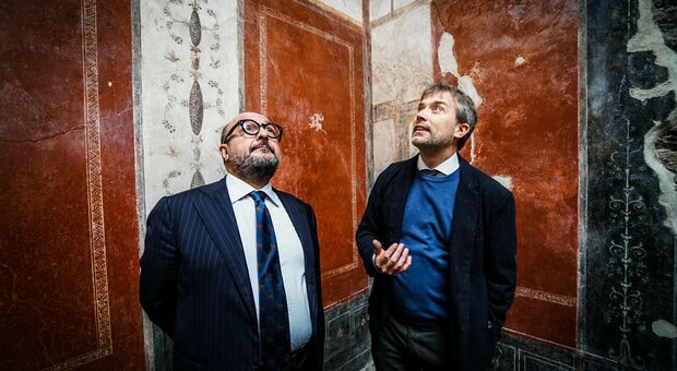 l ministro alla cultura Gennaro Sangiuliano con il direttore del Parco Archeologico di Pompei Gabriel Zuchtriegel