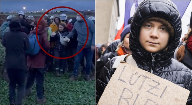 Greta Thunberg portata via dalla polizia durante le proteste in Germania contro le miniere di carbone