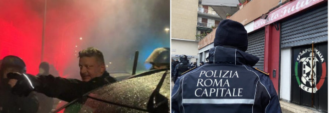 Casapound, due poliziotti feriti negli scontri per lo sgombero del circolo futurista di Casalbertone