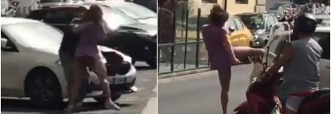 Livorno, donna reagisce e picchia un uomo a calci e pugni in strada