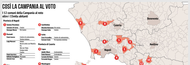 Elezioni comunali in Campania, boom di civiche e test nazionale per l’asse Pd-M5S