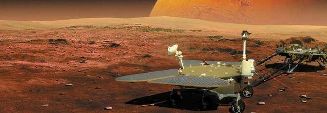 Un renderig artistico della sonda cinese su Marte