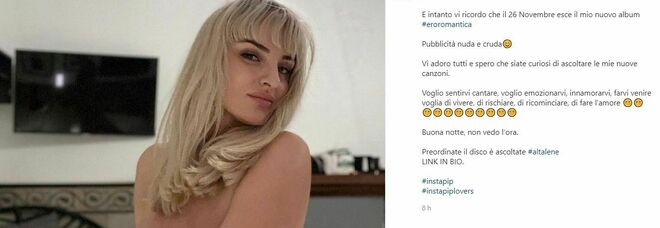 Arisa, la foto «nuda e cruda» sui social: «Una morbida felicità»