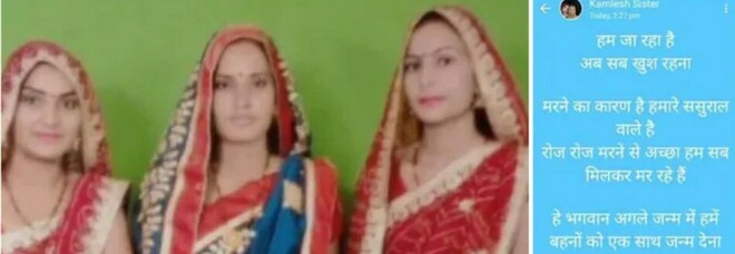 India, tre sorelle 20enni si uccidono insieme ai figli: «Meglio morire davvero che sopportare torture quotidiane»