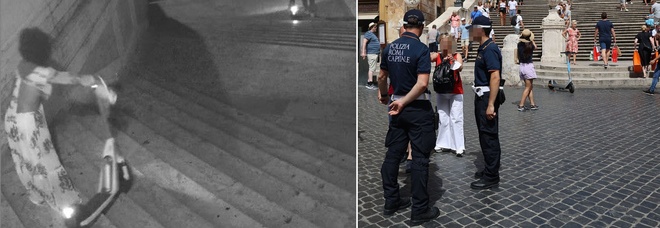 Roma, lanciano un monopattino da Trinità dei Monti: denunciati due turisti