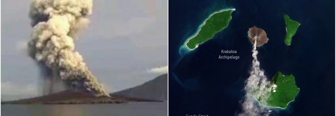 Indonesia, il figlio del Krakatoa torna a eruttare: intensa nube di fumo nero a mille metri di altezza