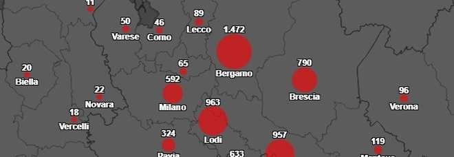 Coronavirus, in Lombardia meno casi in zona rossa. Gallera: «L'emergenza è Bergamo»