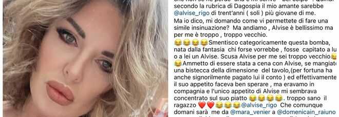 Alba Parietti smentisce il flirt con il ballerino Alvise