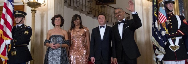 Washington, Obama accoglie Renzi per la cena di Stato: parata di vip e abiti da favola alla Casa Bianca