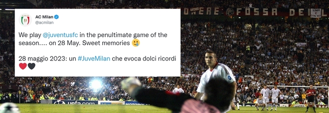 Juve-Milan come 20 anni fa in Champions, il tweet scatena la polemica sui social