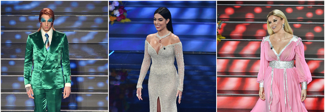 Sanremo 2020, pagelle look terza serata: Georgina Rodriguez 6, l'abito di paillettes è banale. Arisa versione infermiera
