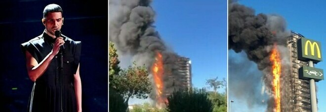 Mahmood tra i residenti del palazzo in fiamme a Milano: «Tra i primi a fuggire dal rogo»
