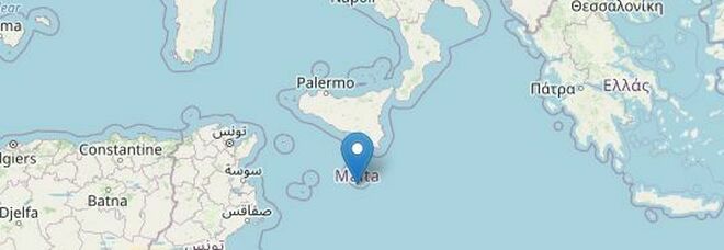 Terremoto nel Canale di Sicilia di 4.2: epicentro a 6 chilometri di profondità
