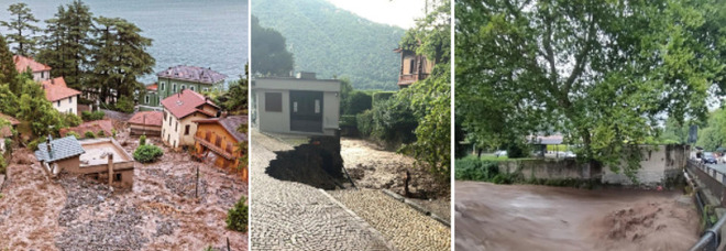 Maltempo in Lombardia, a Como fiumi esondati e strade chiuse: 50 persone isolate per una frana