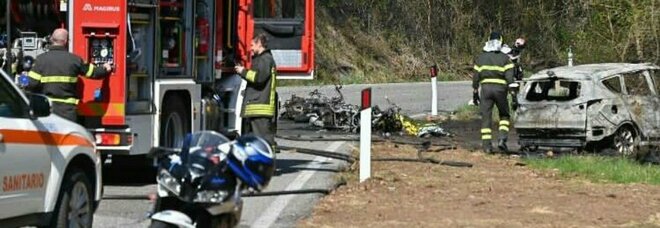 Bergamo, maxi schianto tra un'auto e 6 moto: morti due centauri, due feriti in codice rosso