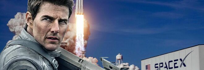 Tom Cruise con un razzo di SpaceX