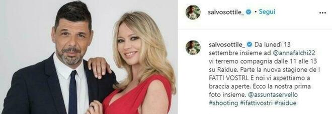 Anna Falchi e Salvo Sottile su Instagram