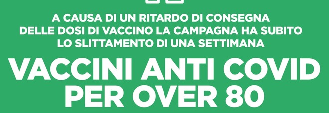 Vaccino, nel Lazio slitta di 7 giorni il piano per gli over 80. «Prenotazioni dal 1° febbraio»