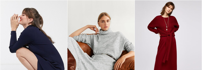 Abiti in maglia, il vestito maglione è must have per l'inverno: ecco tutti i modelli e dove trovarli