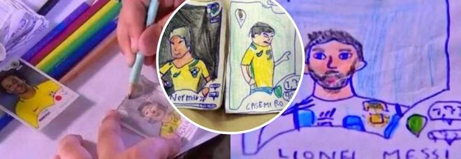 La famiglia è povera, bimbo di otto anni disegna il suo album di figurine dei Mondiali: la Panini lo premia