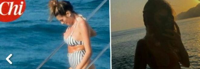 Francesca Sofia Novello mostra il pancino durante la vacanza in barca con Valentino Rossi