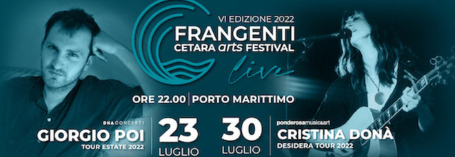 Cetara Arts Festival, annunciati i primi artisti: sul palco Giorgio Poi e Cristina Donà