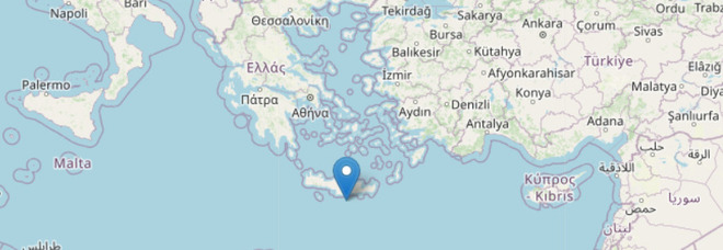Terremoto a Creta di magnitudo 5.5. «Scossa avvertita anche in Puglia»