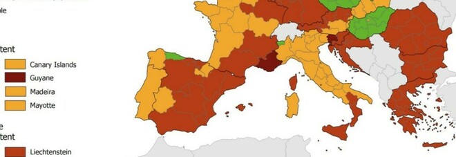Covid: Basilicata, Calabria e Sicilia restano rosse nella mappa Ecdc. Marche, Toscana e Sardegna tornano gialle